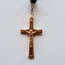 Load image into Gallery viewer, Centennial Black &amp; Gold Murano Rosary
