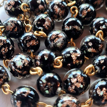 Load image into Gallery viewer, Centennial Black &amp; Gold Murano Rosary
