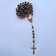 Load image into Gallery viewer, Centennial Black &amp; Gold Murano Rosary
